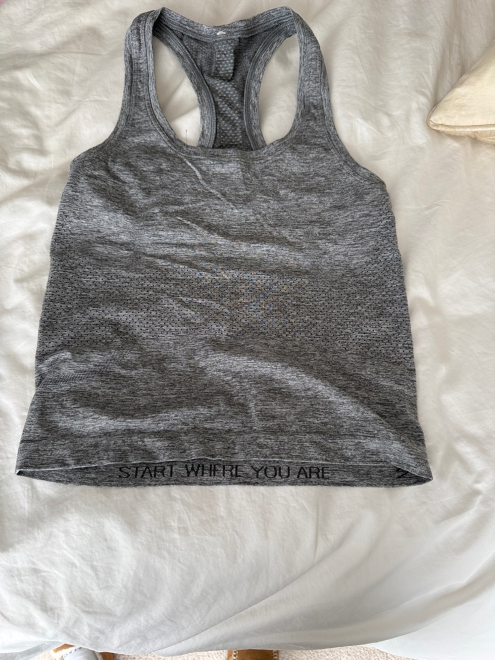 LULULEMON Gray Racerback Athletic Tank Top - START WHERE YOU ARE